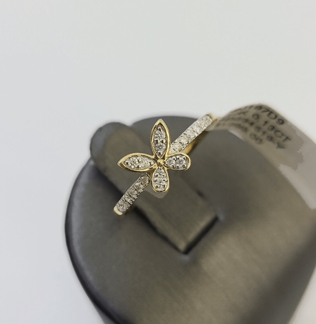Real 10k Diamond Ladies Ring Butterfly Yellow Gold Women Casual Genuine - GoldenlinQ